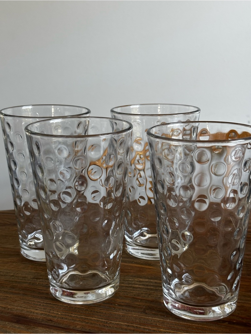 Clear Textured Glass Tumbler Set - 4 Pack